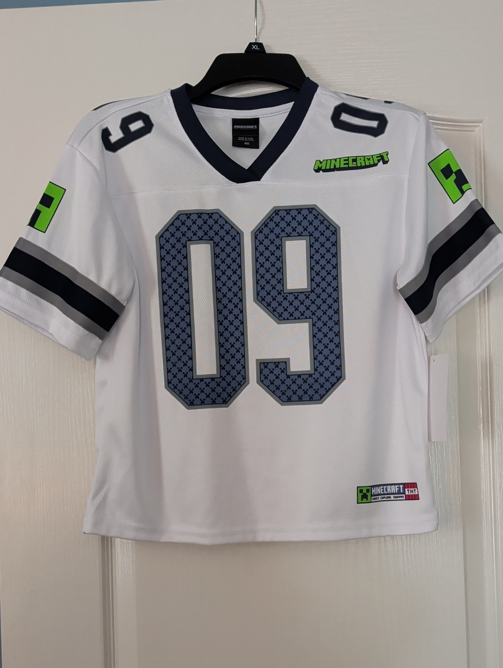 Kids' Minecraft White Football Jersey - Number 09